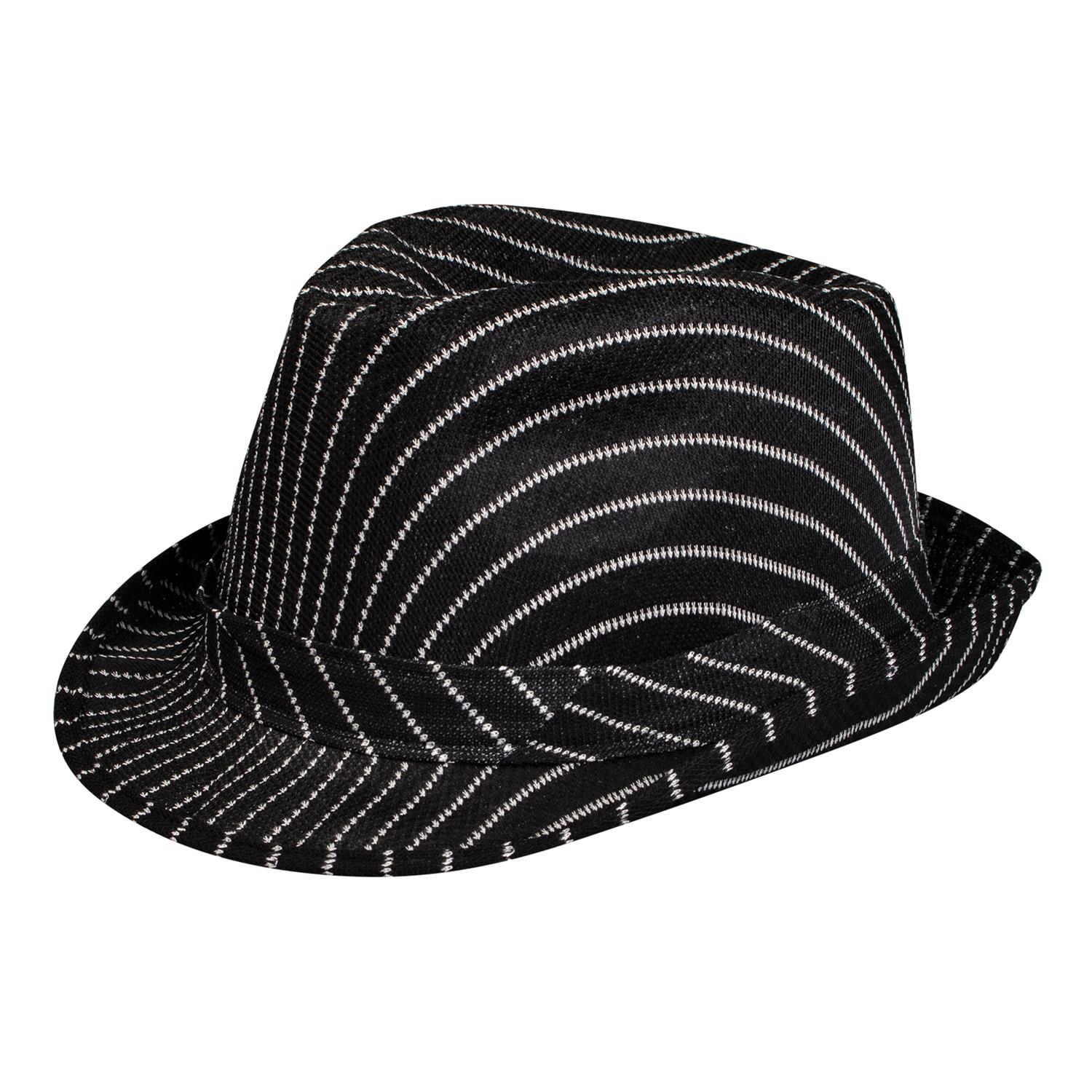 #s9500 Pinstripe Fedora - Black