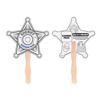 HF15 - Sheriff Badge Hand Fan