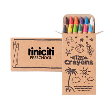 S24186X - 12 Pack Crayons Kraft Box