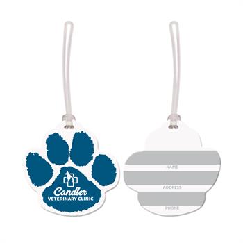 WL1854 - USA Made Paw Print Vinyl Luggage Tag