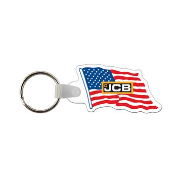 WL1871 - Flag Shaped USA Made Vinyl Keychain