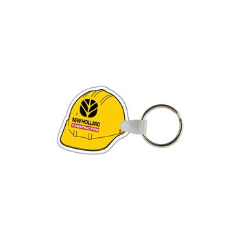 WL1882 - Hard Hat Shaped USA Made Vinyl Keychain