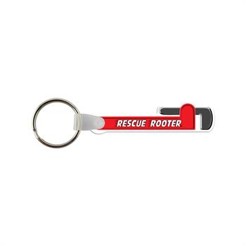 WL1889 - Pipe Wrench Shaped USA Made Vinyl Keychain