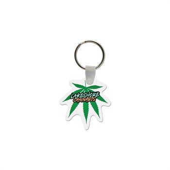 WL1890 - Cannabis Leaf Shaped USA Made Vinyl Keychain