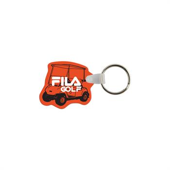 WL1892 - Golf Cart Shaped USA Made Vinyl Keychain