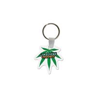 Cannabis Leaf Shaped USA Made Vinyl Keychain